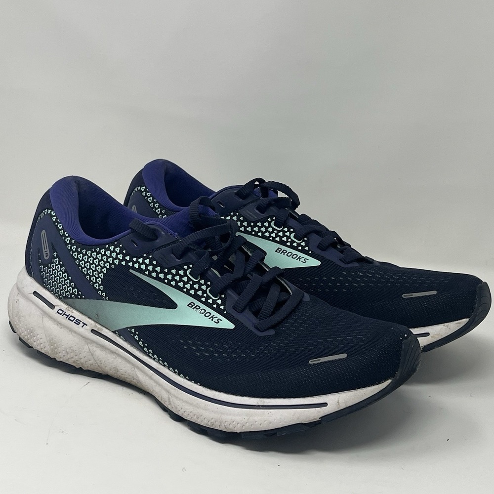 Brooks Women's Ghost 14 Lace Up Running Shoes Blue/Teal Size 10.5